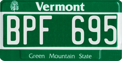 VT license plate BPF695