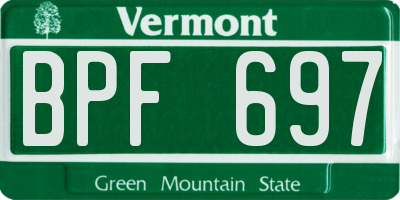 VT license plate BPF697
