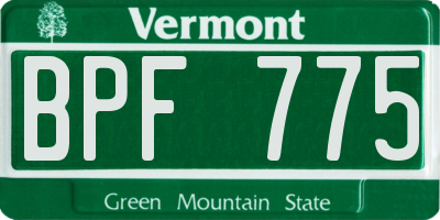 VT license plate BPF775