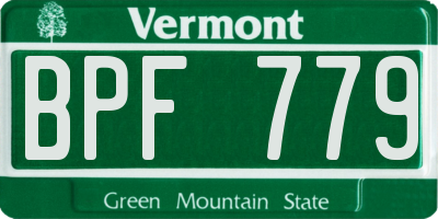 VT license plate BPF779