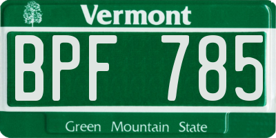 VT license plate BPF785