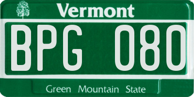 VT license plate BPG080