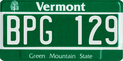 VT license plate BPG129