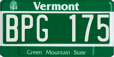 VT license plate BPG175