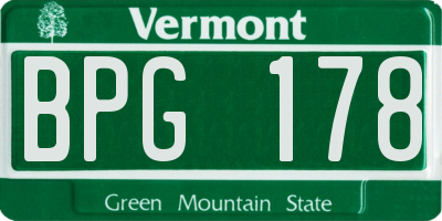 VT license plate BPG178