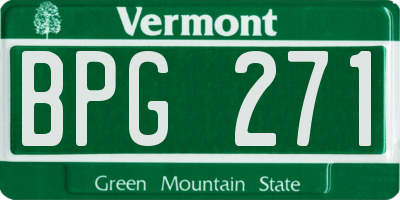 VT license plate BPG271