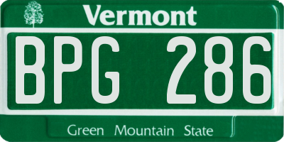 VT license plate BPG286