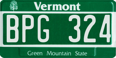 VT license plate BPG324