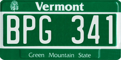 VT license plate BPG341