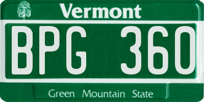 VT license plate BPG360