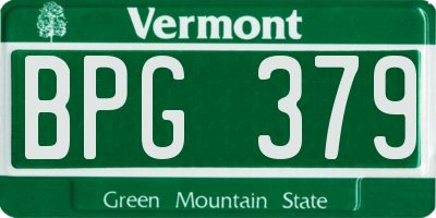 VT license plate BPG379