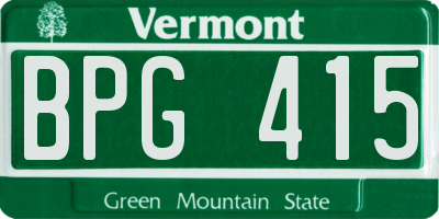 VT license plate BPG415