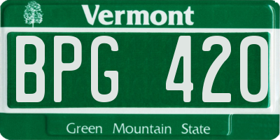 VT license plate BPG420