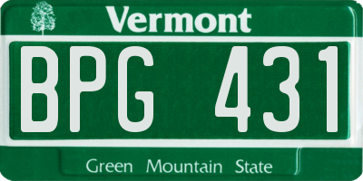 VT license plate BPG431
