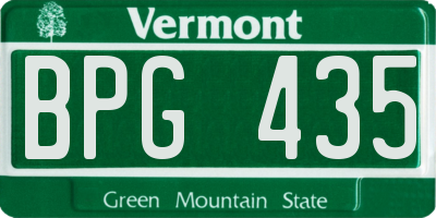 VT license plate BPG435