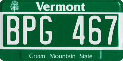VT license plate BPG467