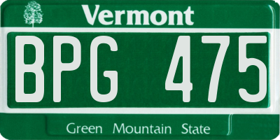 VT license plate BPG475