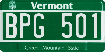 VT license plate BPG501