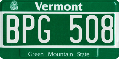 VT license plate BPG508