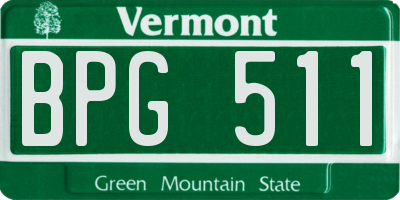 VT license plate BPG511