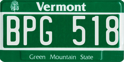 VT license plate BPG518
