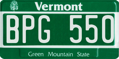 VT license plate BPG550