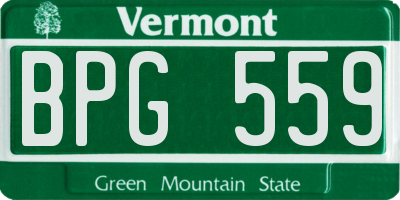 VT license plate BPG559