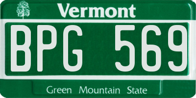 VT license plate BPG569
