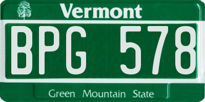 VT license plate BPG578