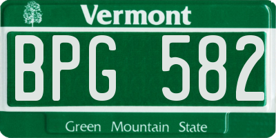 VT license plate BPG582