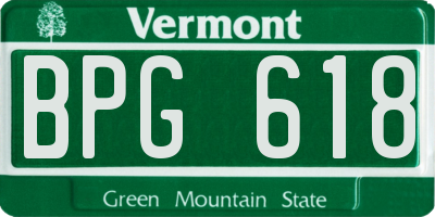 VT license plate BPG618
