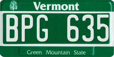 VT license plate BPG635