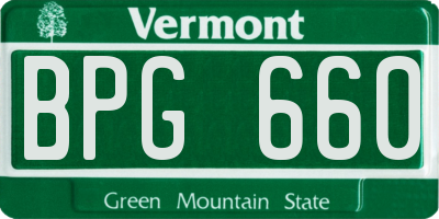 VT license plate BPG660