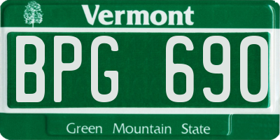 VT license plate BPG690