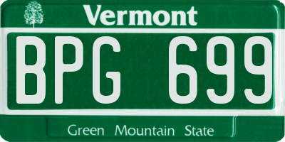 VT license plate BPG699