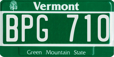 VT license plate BPG710