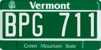 VT license plate BPG711