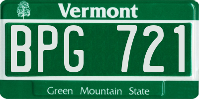VT license plate BPG721