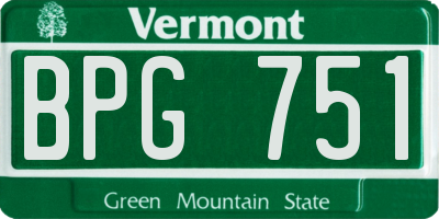 VT license plate BPG751