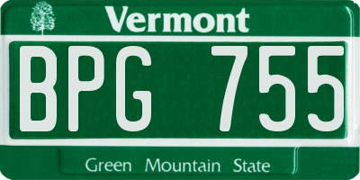 VT license plate BPG755