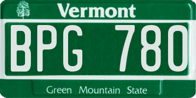VT license plate BPG780