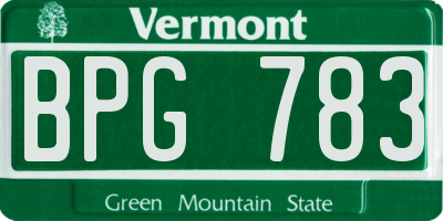 VT license plate BPG783