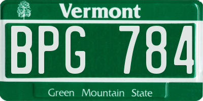 VT license plate BPG784