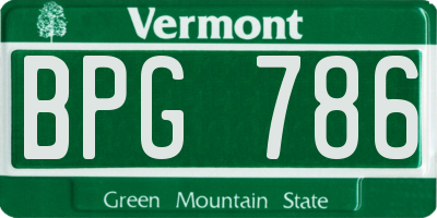 VT license plate BPG786