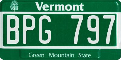 VT license plate BPG797