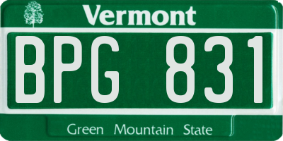 VT license plate BPG831
