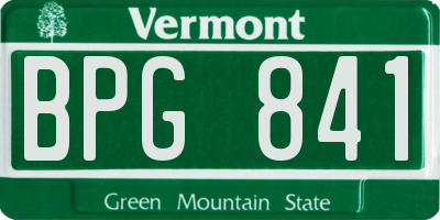 VT license plate BPG841