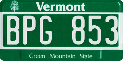 VT license plate BPG853