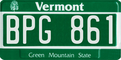 VT license plate BPG861