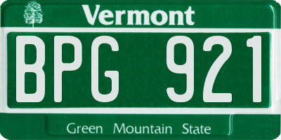 VT license plate BPG921